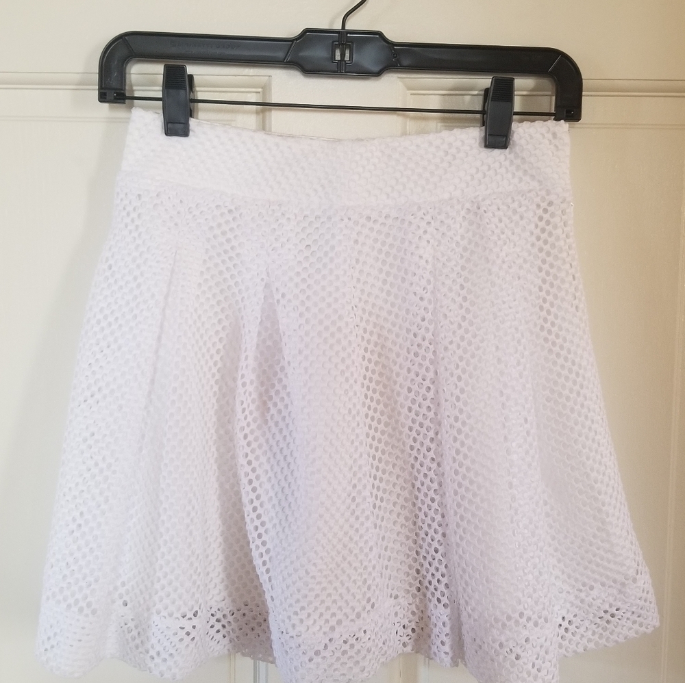 White mini skirt